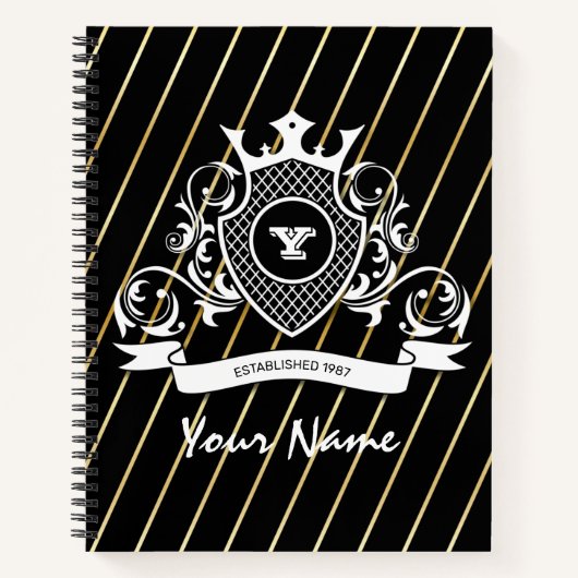 Elegenat White Monagram Fashioned Notitieboek (Voorkant)