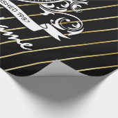 Elegenat White Monagram Fashioned wrapted wrappape Cadeaupapier (Hoek)