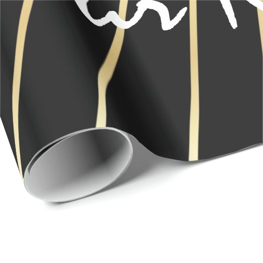 Elegenat White Monagram Fashioned wrapted wrappape Cadeaupapier (Rol Hoek)