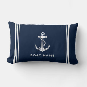 Elegent anker en naam voor boot kussen