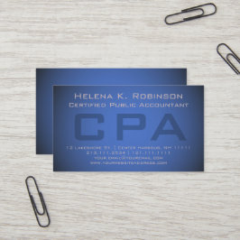 Elegent Blue Accountant CPA Financial Advisor Visitekaartje