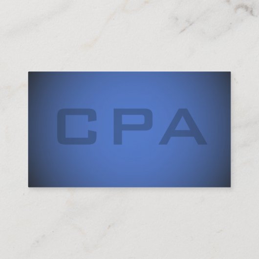 Elegent Blue Accountant CPA Financial Advisor Visitekaartje (Achterkant)