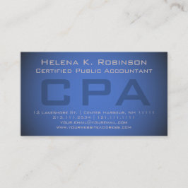 Elegent Blue Accountant CPA Financial Advisor Visitekaartje