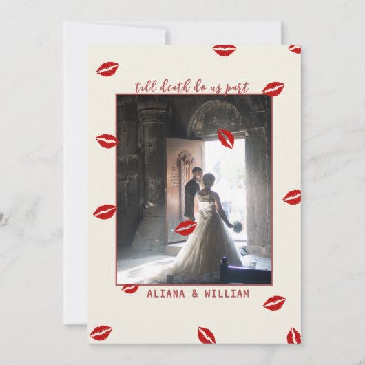 Elegent Bold Halloween Gothic Wedding Invitation Kaart (Achterkant)