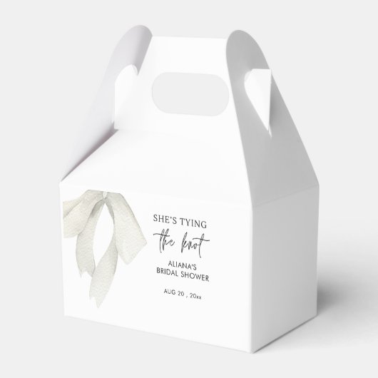 Elegent Bow Ze bindt het knoop Vrijgezellenfeest Bedankdoosjes (Voorkant Zijde)