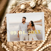 Elegent & Chic Bold Letter Wedding Sla de datum op Folie Uitnodiging Briefkaart