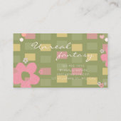 Elegent Chic Green Daisy Cute Bakery Visitekaartje (Achterkant)