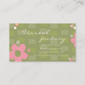 Elegent Chic Green Daisy Cute Bakery Visitekaartje (Achterkant)