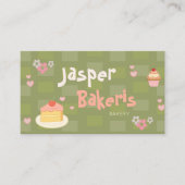 Elegent Chic Green Daisy Cute Bakery Visitekaartje (Voorkant)