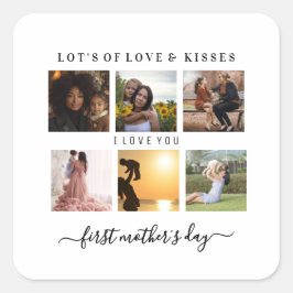 Elegent first mothers day vierkante sticker