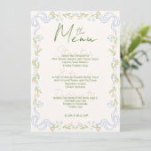 Elegent Floral Bow Border Minimal  Menu (Staand voorkant)