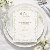 Elegent Floral Bow Border Minimal  Menu