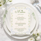 Elegent Floral Bow Border Minimal  Menu