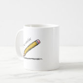 Elegent Geïllustreerde Potlood Gepersonaliseerde L Koffiemok (Voorkant links)