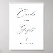 Elegent Kaarten en Gift Favoriet Trouwtafel Teken Poster (Voorkant)