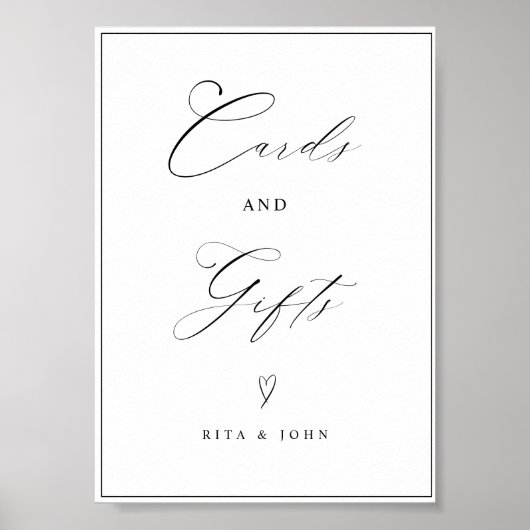 Elegent Kaarten en Gift Favoriet Trouwtafel Teken Poster (Voorkant)