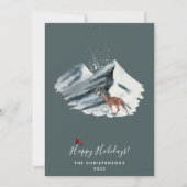 Elegent Kerstmis Winter Mountain Scene Foto Feestdagenkaart (Voorkant)