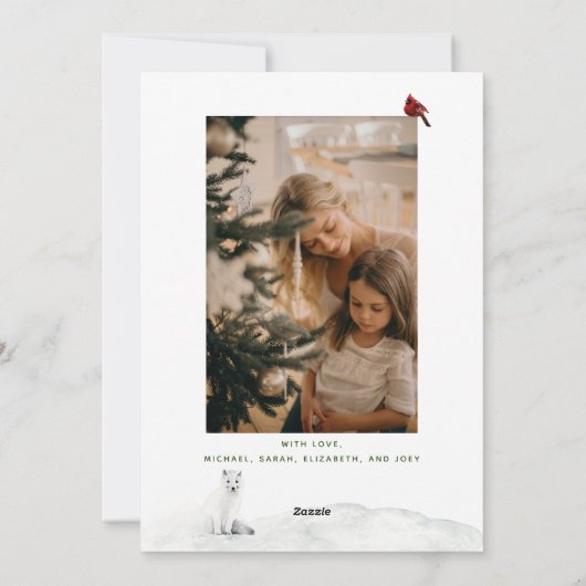 Elegent Kerstmis Winter Mountain Scene Foto Feestdagenkaart (Achterkant)