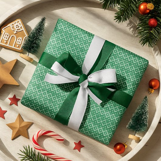 Elegent Kersttrui Naadloos Groen Patroon Cadeaupapier