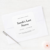 Elegent Last Nerve Candle Label Square Sticker (Envelop)