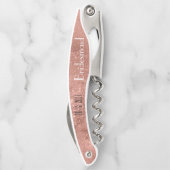 Elegent Pink Glitter Monogram Bridesmaid Kurkentrekker (Achterkant)