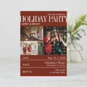 Elegent Red Magazine Hoesje Kerstfeest Feestdagenkaart (Staand voorkant)