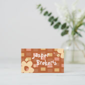 Elegent Retro Chic Brown Daisy Cute Visitekaartje (Staand voorkant)