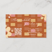 Elegent Retro Chic Brown Daisy Cute Visitekaartje (Achterkant)