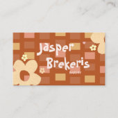 Elegent Retro Chic Brown Daisy Cute Visitekaartje (Voorkant)