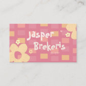 Elegent Retro Chic Pink Daisy Cute Visitekaartje (Voorkant)