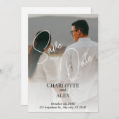 Elegent Save the Date Announcement Bedankkaart (Voorkant / Achterkant)