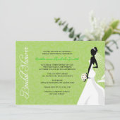 Elegent Silhouette Bridal Shower Invitation Kaart (Staand voorkant)