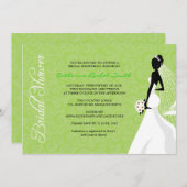 Elegent Silhouette Bridal Shower Invitation Kaart (Voorkant / Achterkant)