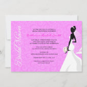 Elegent Silhouette Bridal Shower Invitation Kaart (Voorkant)