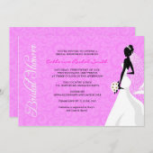 Elegent Silhouette Bridal Shower Invitation Kaart (Voorkant / Achterkant)