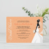 Elegent Silhouette Bridal Shower Invitation Kaart (Staand voorkant)