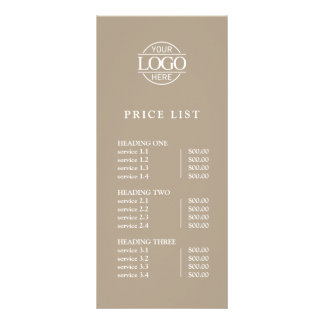 Elegent Simple Professional Logo Menu Price List
