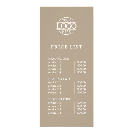 Elegent Simple Professional Logo Menu Price List (Voorkant)