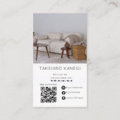 Elegent Social Media Instagram Interieurontwerper Visitekaartje (Achterkant)