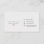 Elegent wit monogram minimalist professionele kaar visitekaartje (Achterkant)