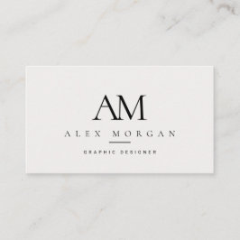 Elegent wit monogram minimalist professionele kaar visitekaartje