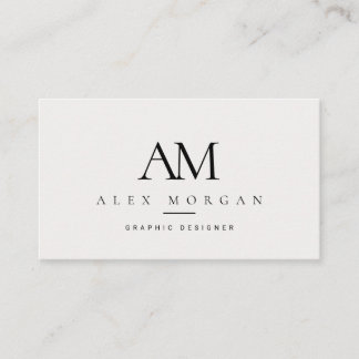 Elegent wit monogram minimalist professionele kaar visitekaartje