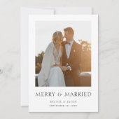Elegente simpele foto van getrouwd stel feestdagenkaart (Voorkant)