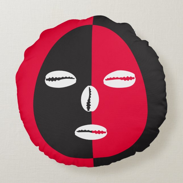 Eleggua 2 Face Rond Kussen (Achterkant)