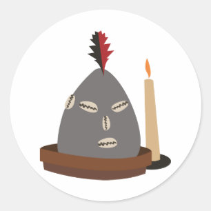 Elegua Statue Ronde Sticker