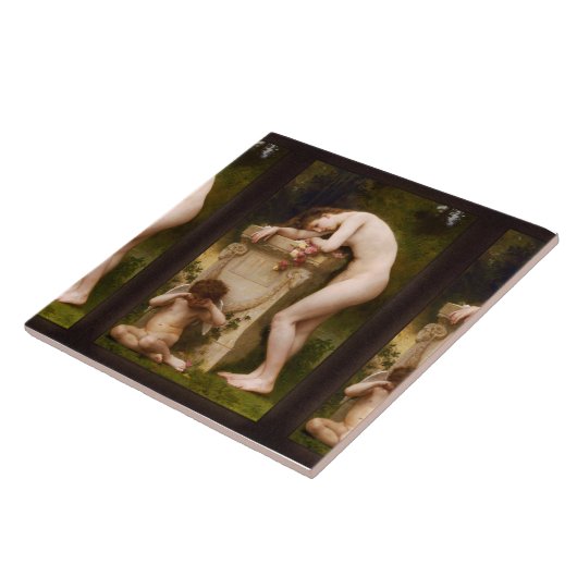 Elegy door William Adolphe Bouguereau Tegeltje (Zijkant)