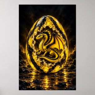 Elektric Yellow Draken Ei Poster