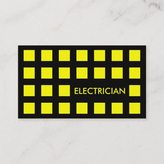 ELEKTRICIAN (mod-vierkanten) Visitekaartje (Voorkant)