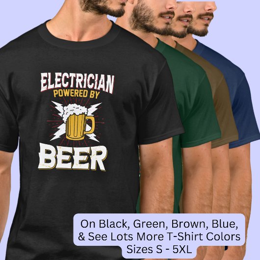 Elektricien aangedreven door bier t-shirt