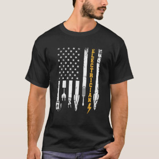 Elektricien Amerikaanse vlag Amerika Elektro aan T-shirt